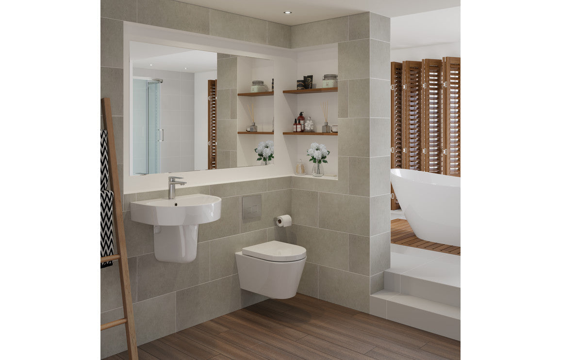 Avon Basin & Semi Pedestal - H 430 x W 555 x D 430mm