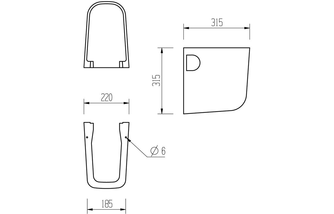 Calder Basin & Semi Pedestal - H 435 x W 600 x D 400mm