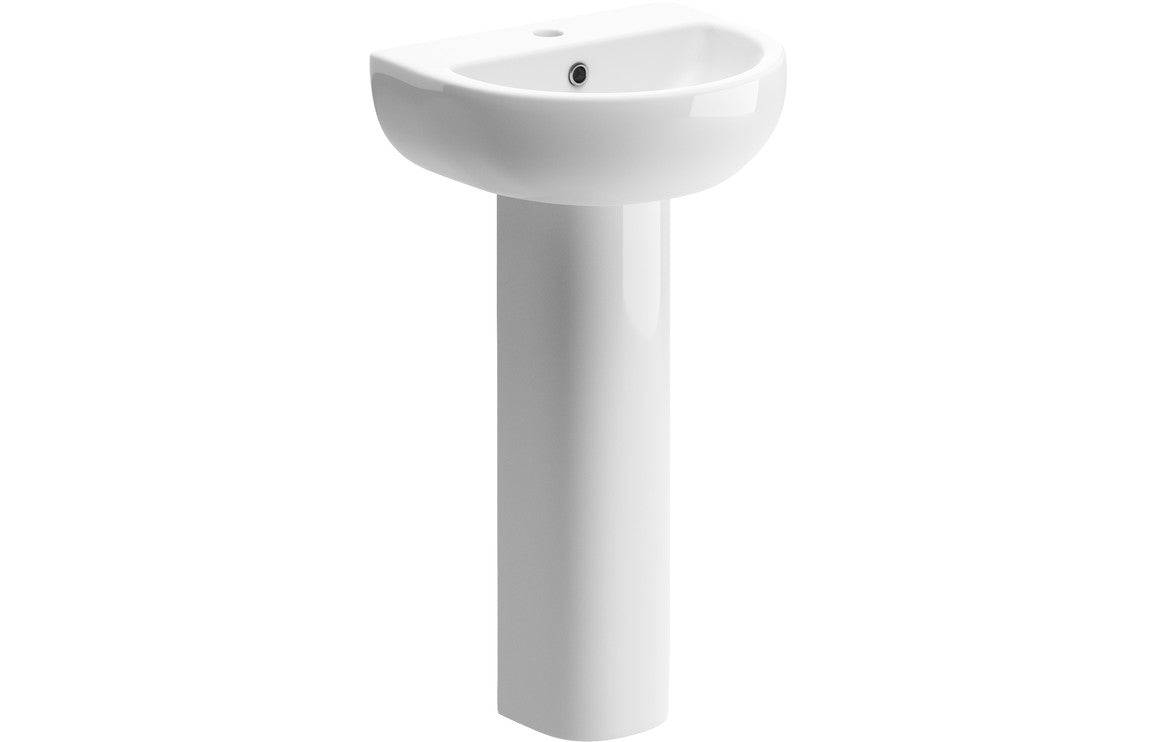 Cary 450x400mm 1TH Basin & Full Pedestal
