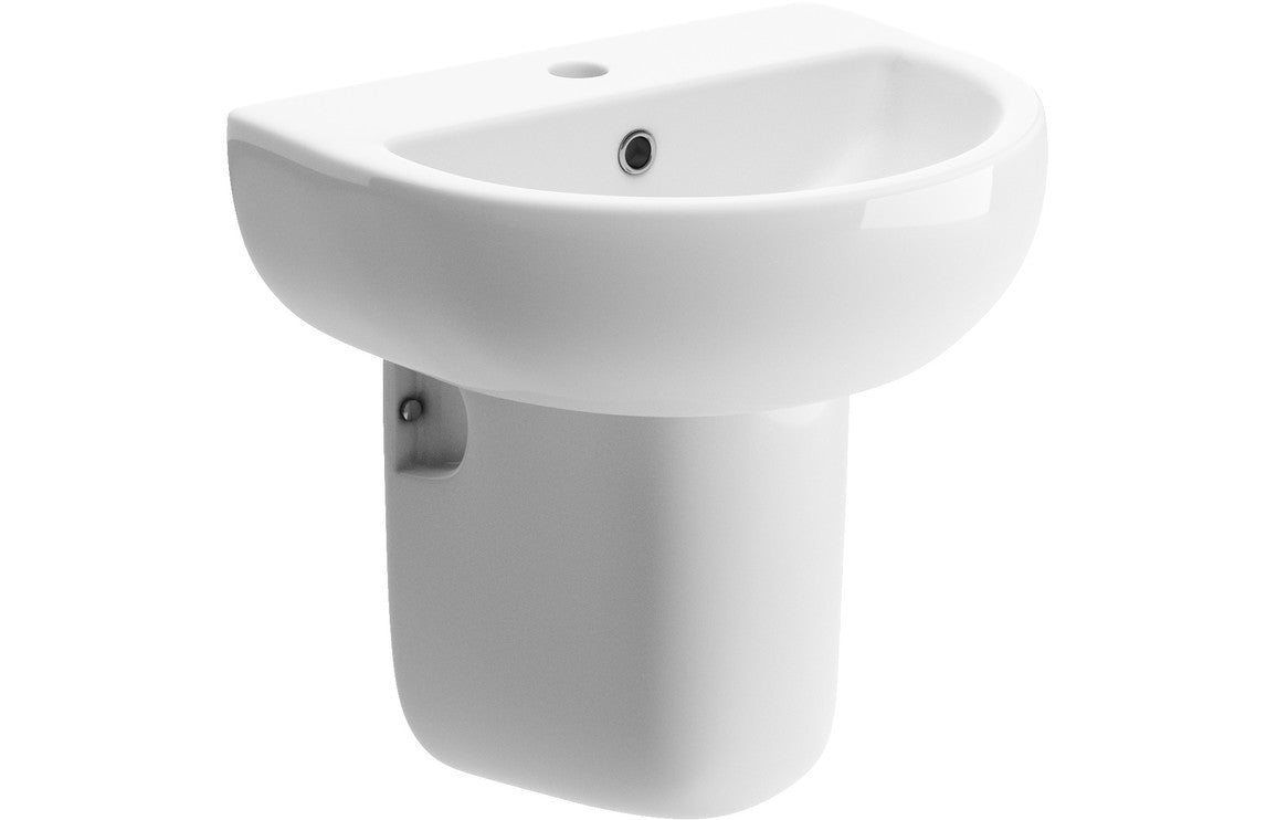 Cary 450x400mm 1TH Basin & Semi Pedestal