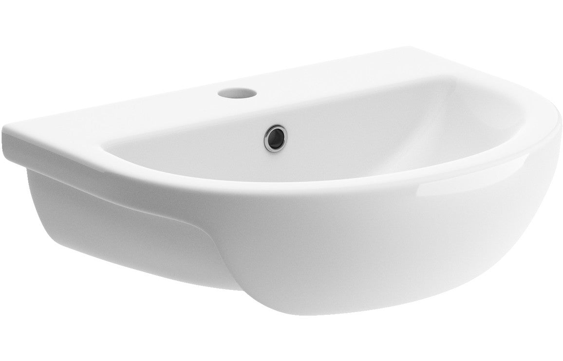 Cary 500x390mm 1TH Semi Recessed Basin
