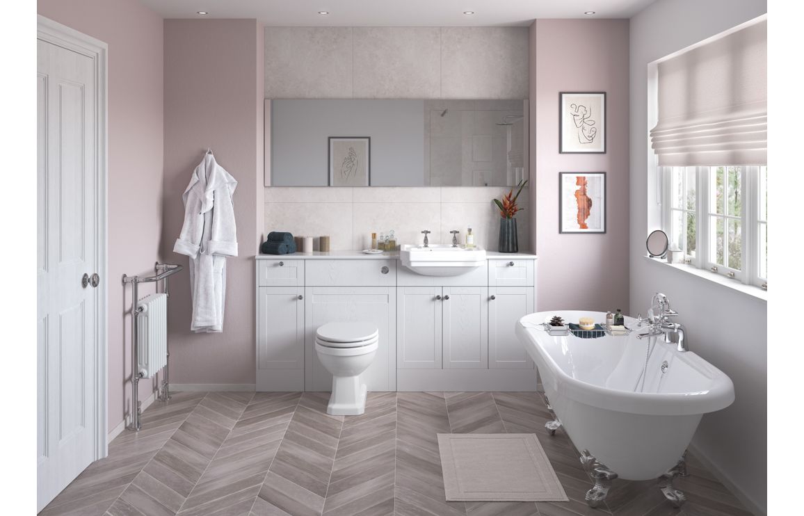 Tamar 2200x330mm Tall End Panel - Satin White Ash