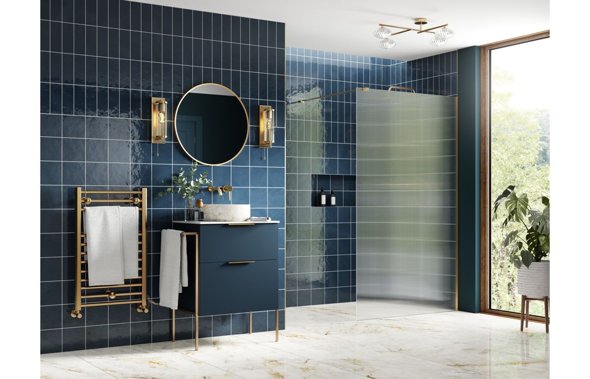 Derry Fluted Wetroom Panel & Support Bar