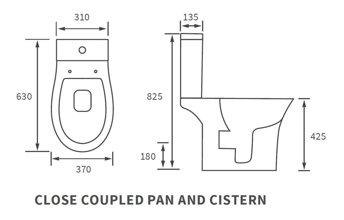 Averon Rimless Close Coupled Open Back WC & Soft Close Seat