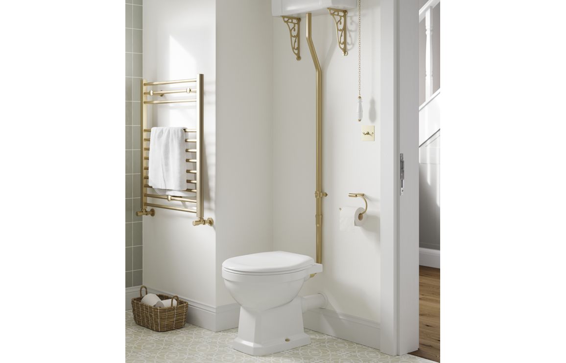 Beal High Level WC w/Brushed Brass Finish & Soft Close Seat