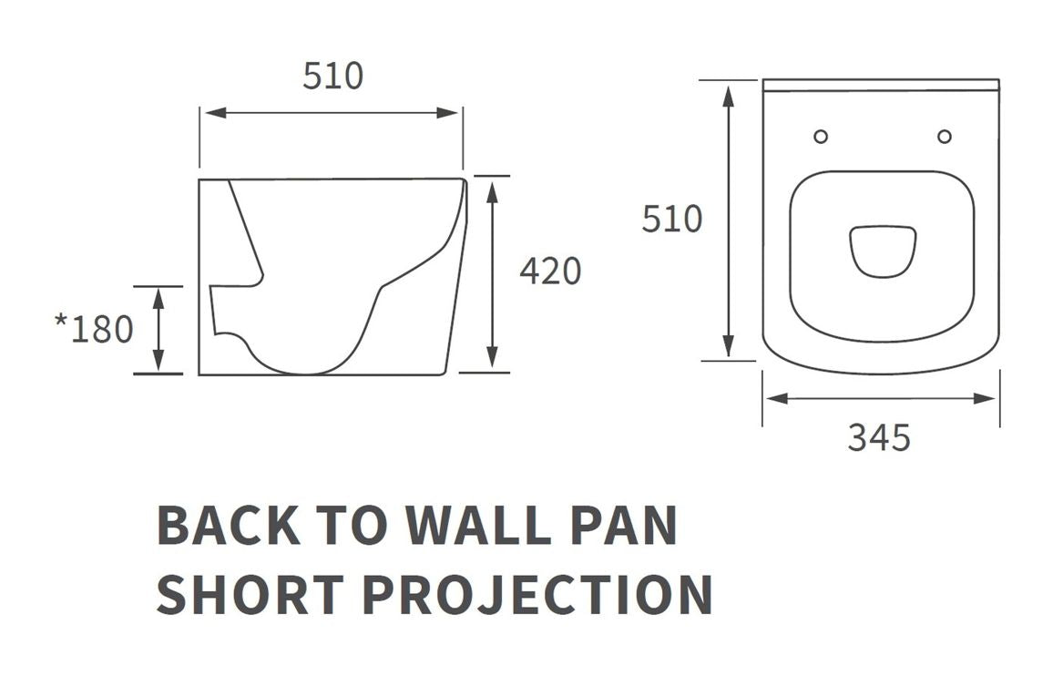 Calder Rimless Back To Wall Short Projection WC & Soft Close Seat