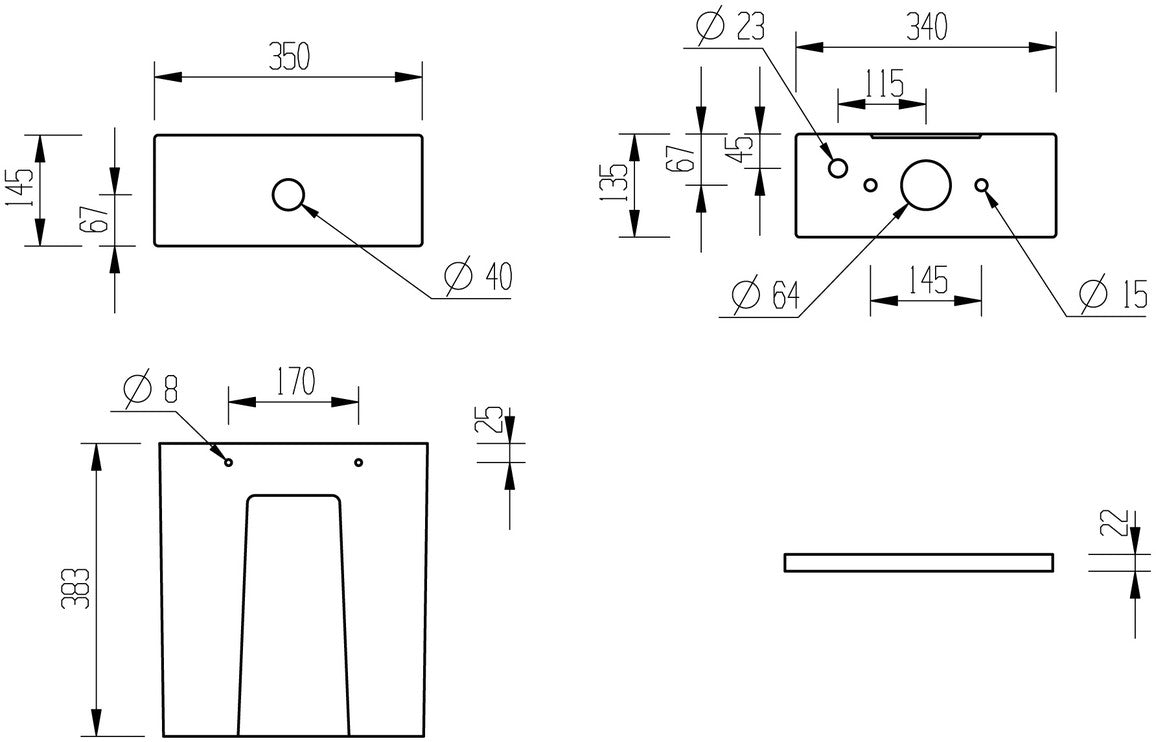 Dewey Rimless Short Projection Close Coupled Open Back WC & Soft Close Seat