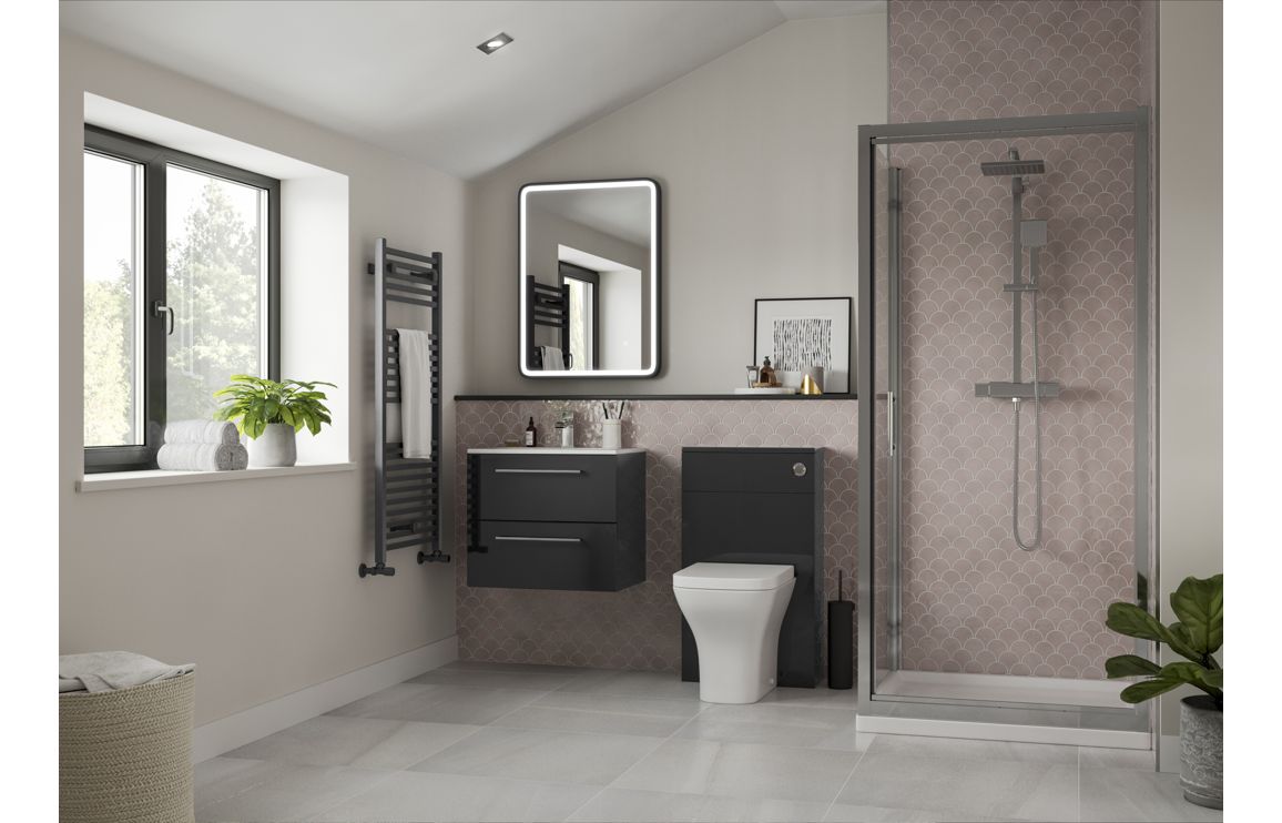 Greta Wall Hung 2 Drawer Basin Unit (No Top) - H 500 x W 590 x D 450mm