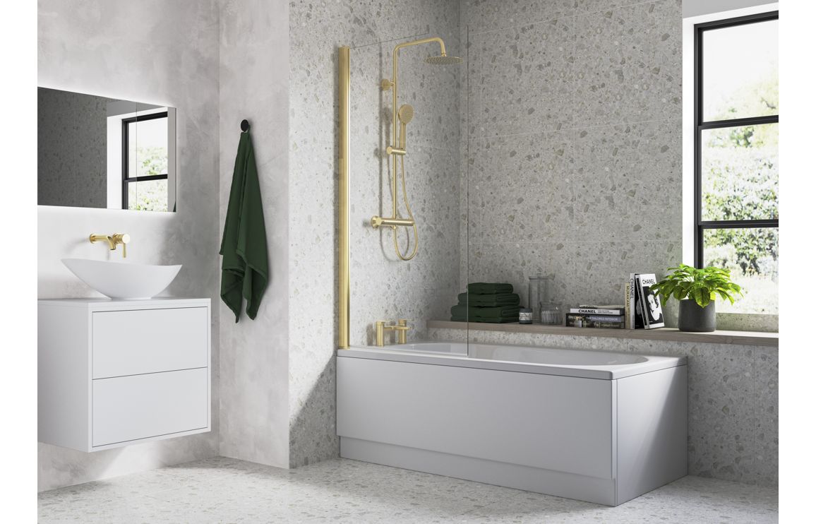 Single Straight Bath Screen