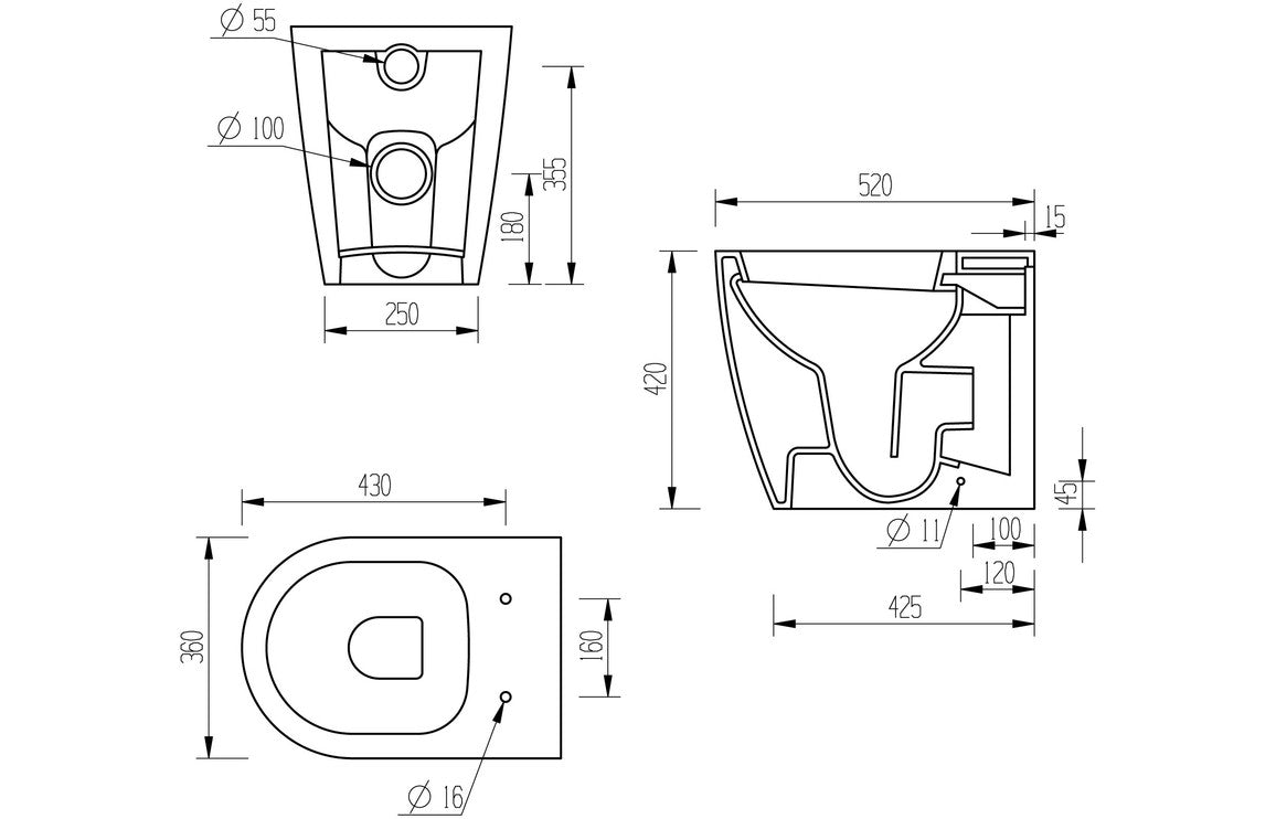 Avon Back To Wall WC & Soft Close Seat