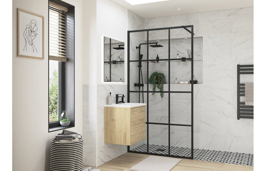 Derry Framed Wetroom Panel - Black